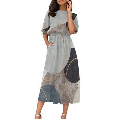 Women's Elastic Waist Casual Dress