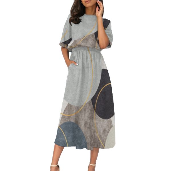 Women's Elastic Waist Casual Dress