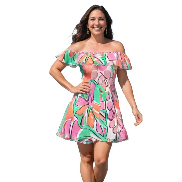 Off-Shoulder Dress With Ruffle