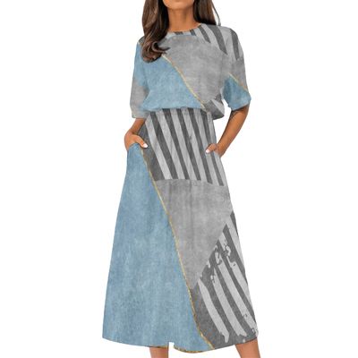 Women's Elastic Waist Casual Dress