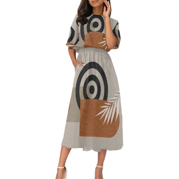 Women's Elastic Waist Casual Dress