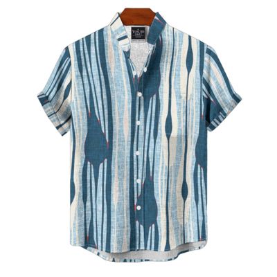 Men's Cotton Stand Collar Shirt