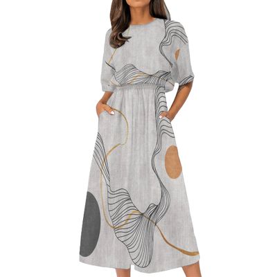 Women's Elastic Waist Casual Dress