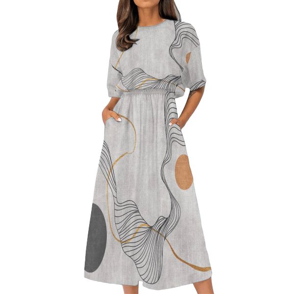 Women's Elastic Waist Casual Dress