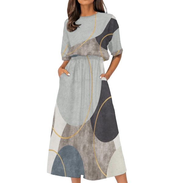 Women's Elastic Waist Casual Dress