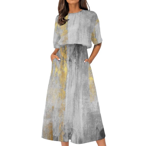 Women's Elastic Waist Casual Dress