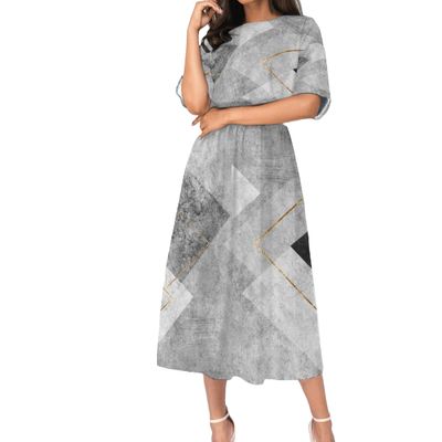 Women's Elastic Waist Casual Dress