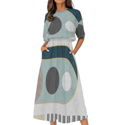 Women's Elastic Waist Casual Dress