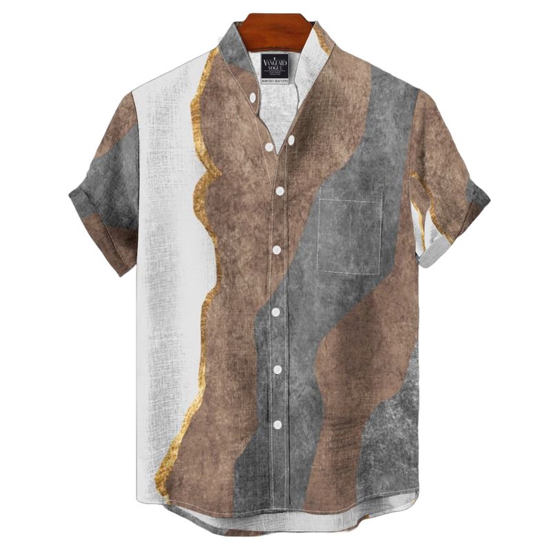 Men's Cotton Stand Collar Shirt