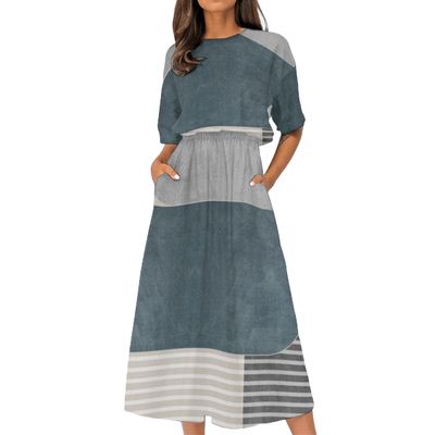 Women's Elastic Waist Casual Dress