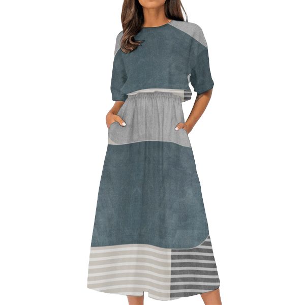 Women's Elastic Waist Casual Dress