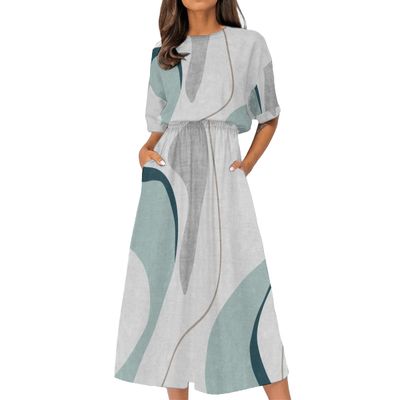 Women's Elastic Waist Casual Dress
