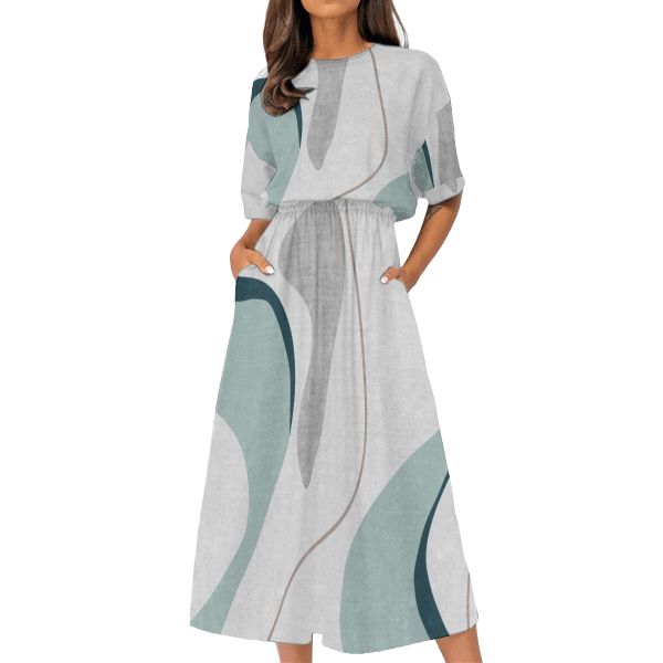 Women's Elastic Waist Casual Dress