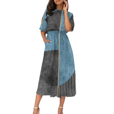 Women's Elastic Waist Casual Dress