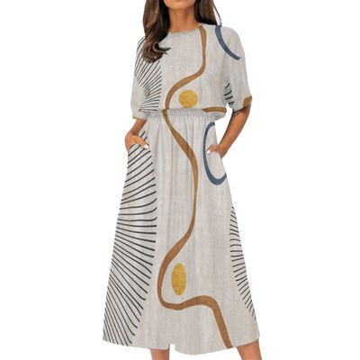 Women's Elastic Waist Casual Dress