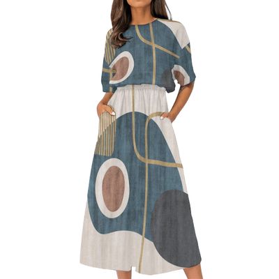 Women's Elastic Waist Casual Dress