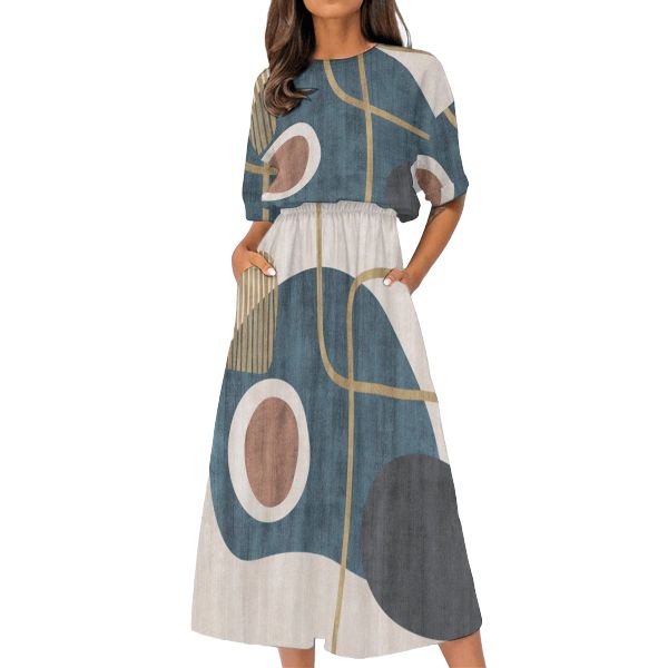 Women's Elastic Waist Casual Dress