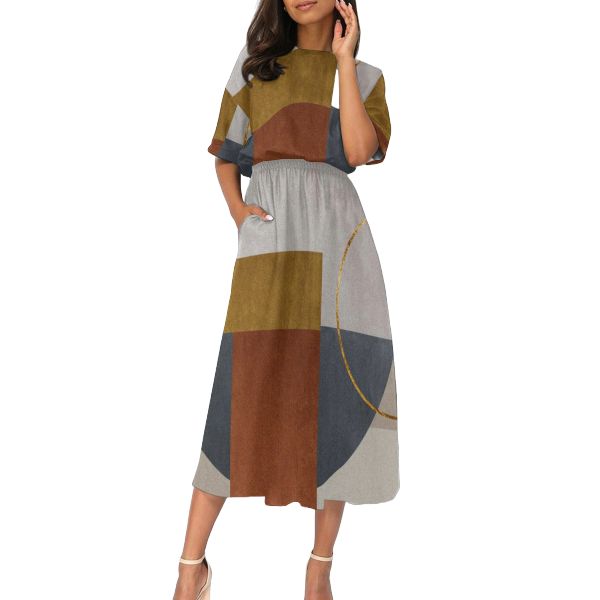 Women's Elastic Waist Casual Dress