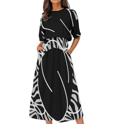 Women's Elastic Waist Casual Dress