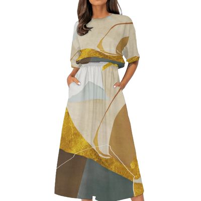 Women's Elastic Waist Casual Dress