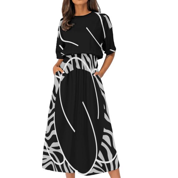 Women's Elastic Waist Casual Dress