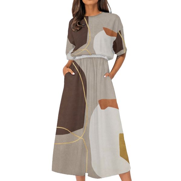 Women's Elastic Waist Casual Dress