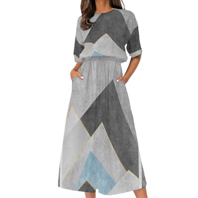 Women's Elastic Waist Casual Dress