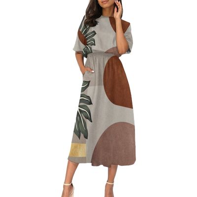 Women's Elastic Waist Casual Dress