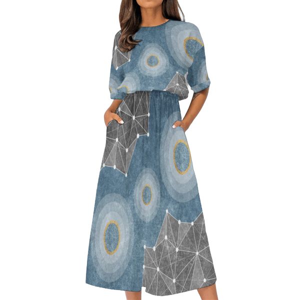 Women's Elastic Waist Casual Dress