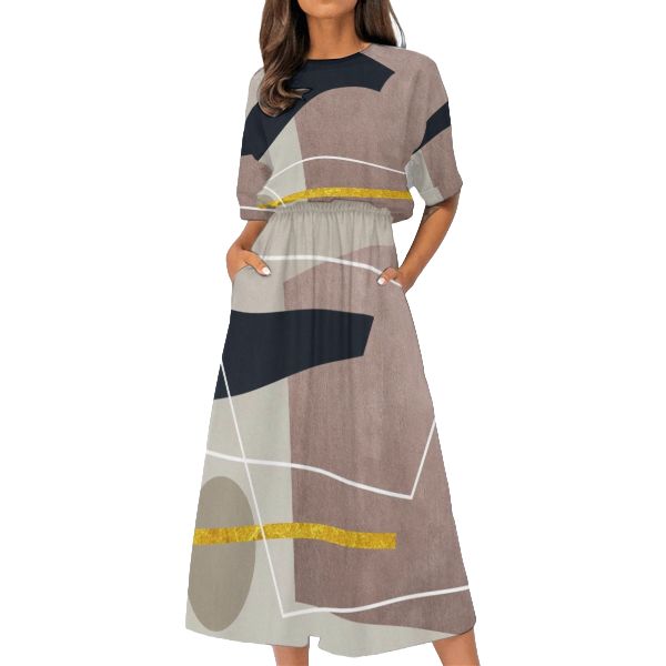 Women's Elastic Waist Casual Dress