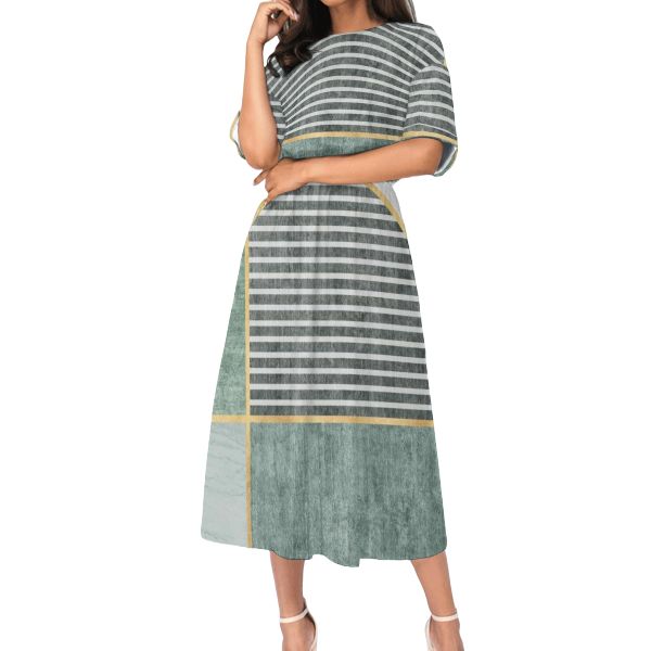 Women's Elastic Waist Casual Dress