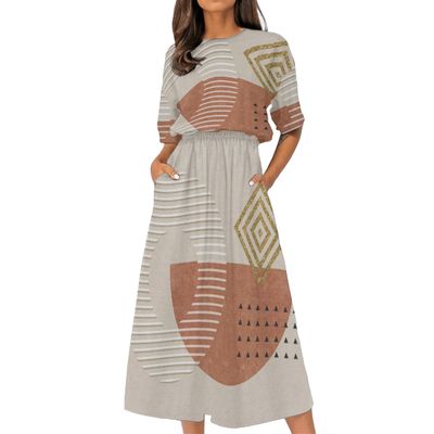 Women's Elastic Waist Casual Dress