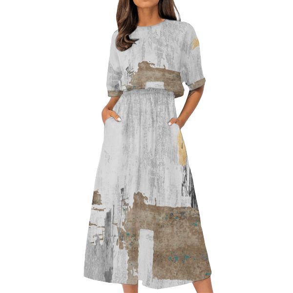 Women's Elastic Waist Casual Dress