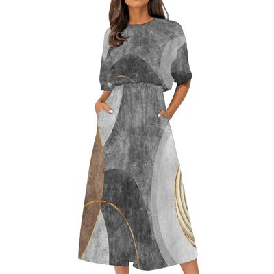 Women's Elastic Waist Casual Dress