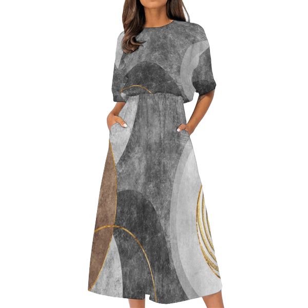 Women's Elastic Waist Casual Dress