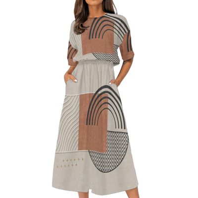 Women's Elastic Waist Casual Dress