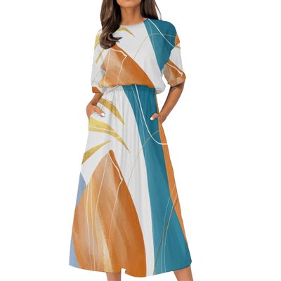 Women's Elastic Waist Casual Dress