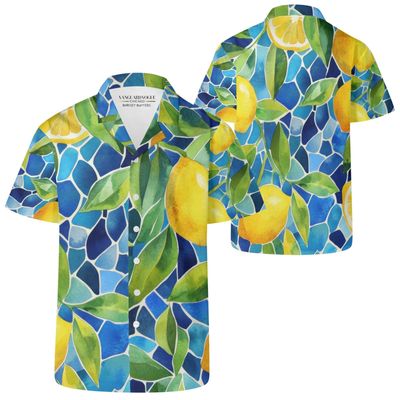 Men's Casual Retro Artsy Shirt- Amalfi Collection