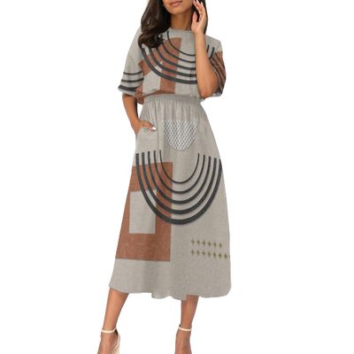 Women's Elastic Waist Casual Dress