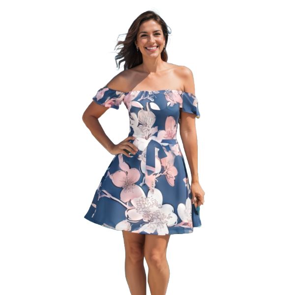 Off-Shoulder Dress With Ruffle