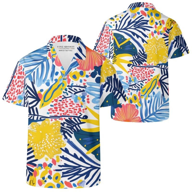 Men's Artsy Print Casual Hawaiian Shirt Men's Artsy Print Casual Hawaiian Shirt