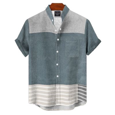 Men's Cotton Stand Collar Shirt