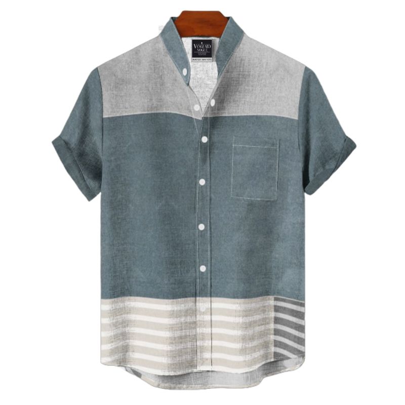 Men's Cotton Stand Collar Shirt