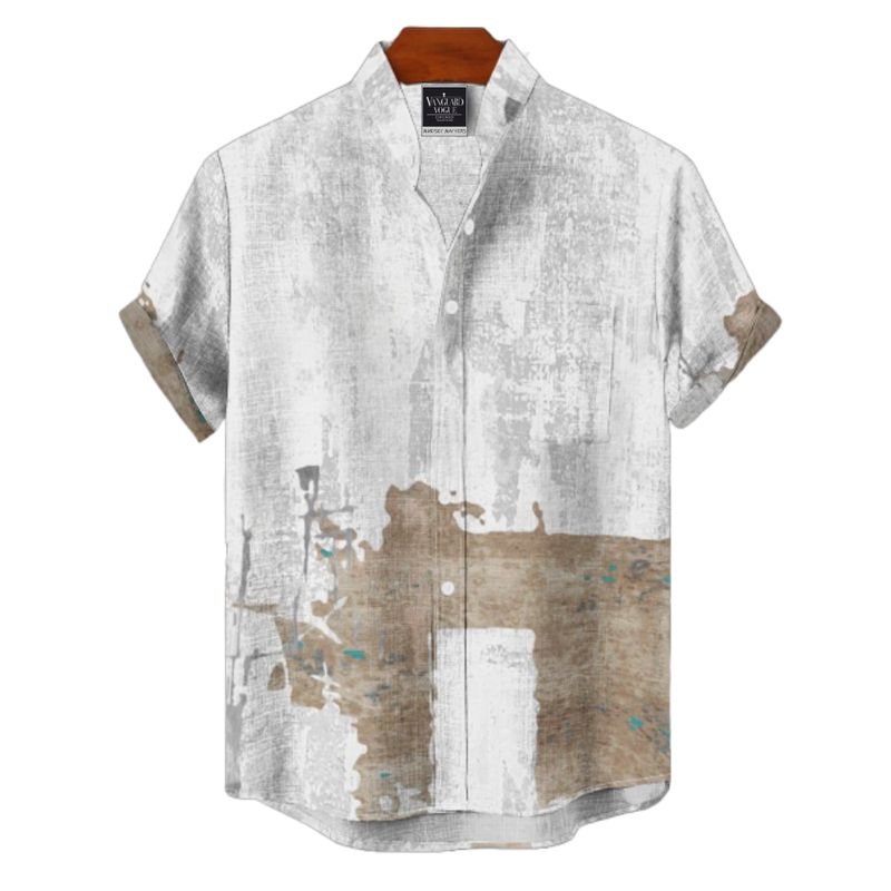 Men's Cotton Stand Collar Shirt