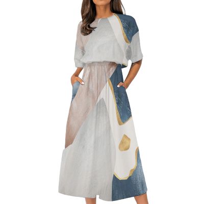 Women's Elastic Waist Casual Dress