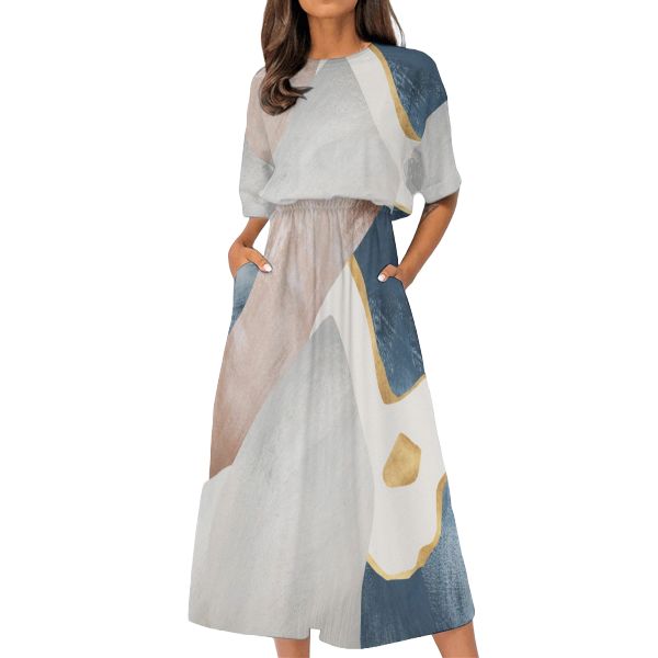 Women's Elastic Waist Casual Dress