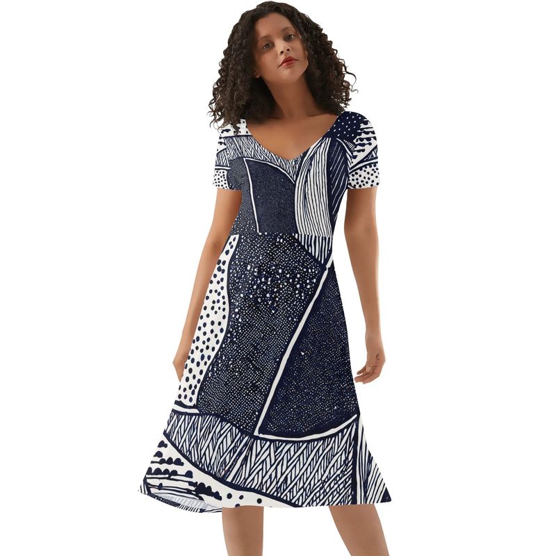 Women's Ruffle Trim Hem Midi Dress