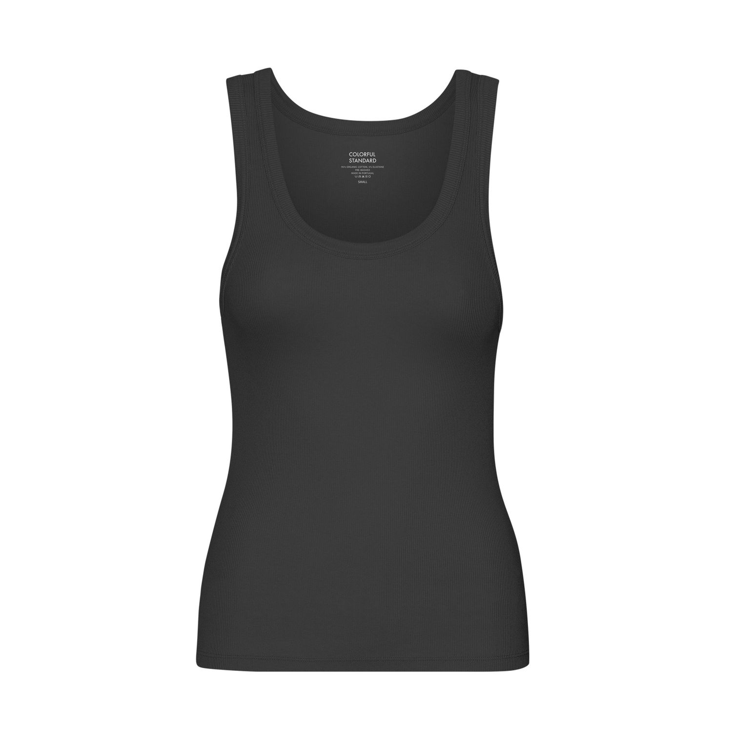 Rib Tank Top Deep black