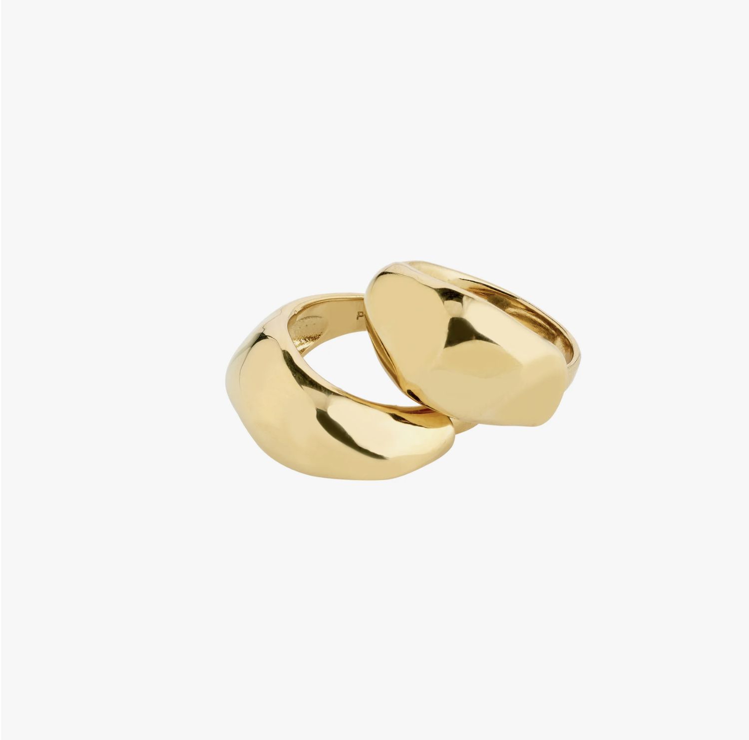 Dune rings, 2 in 1 set gold plated