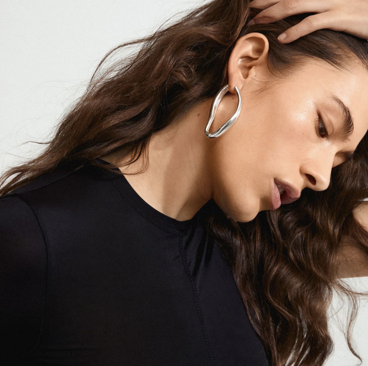 Dune hoop earrings silver plated